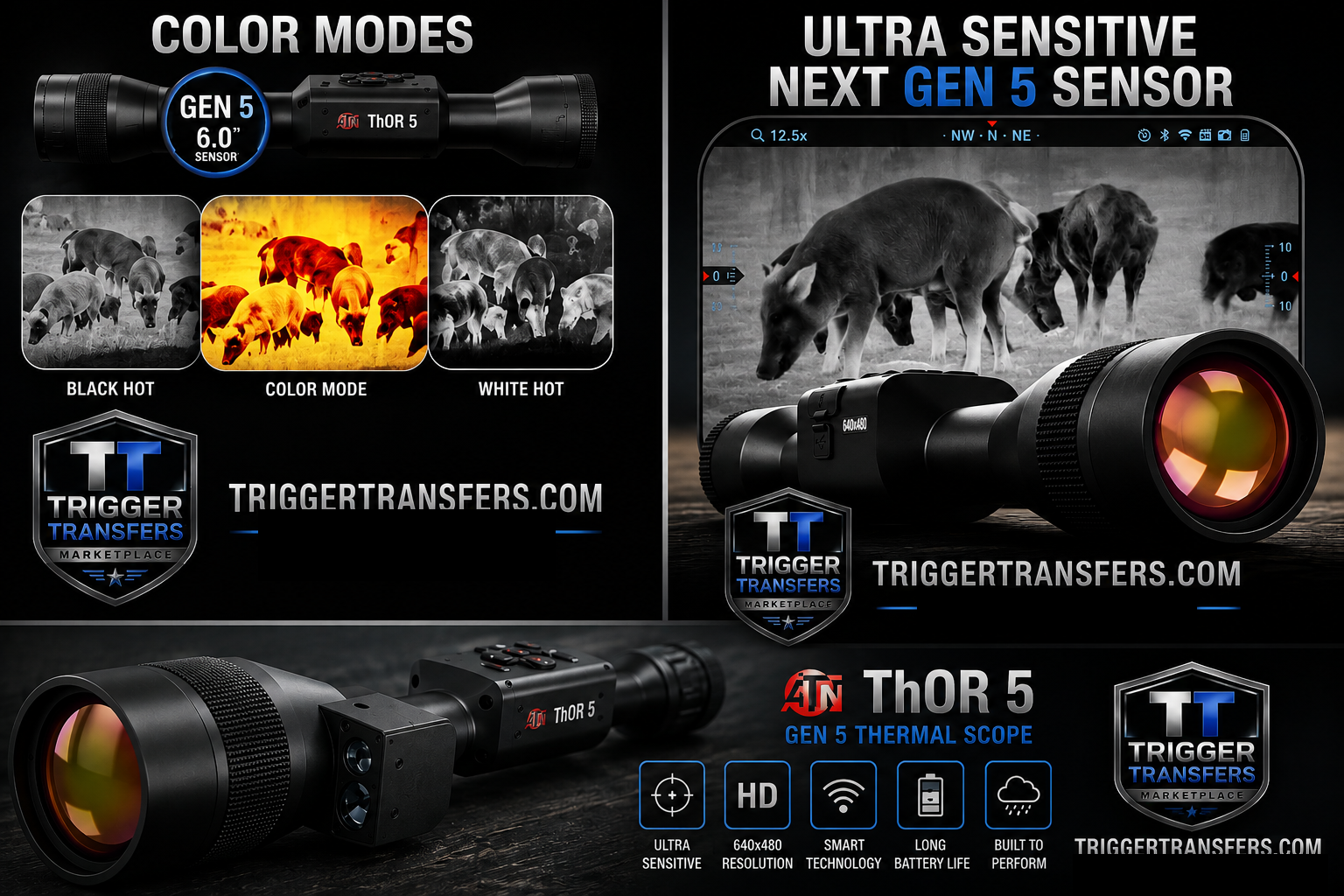 ATN ThOR 5 Gen 5 Thermal Scope โ color modes and features